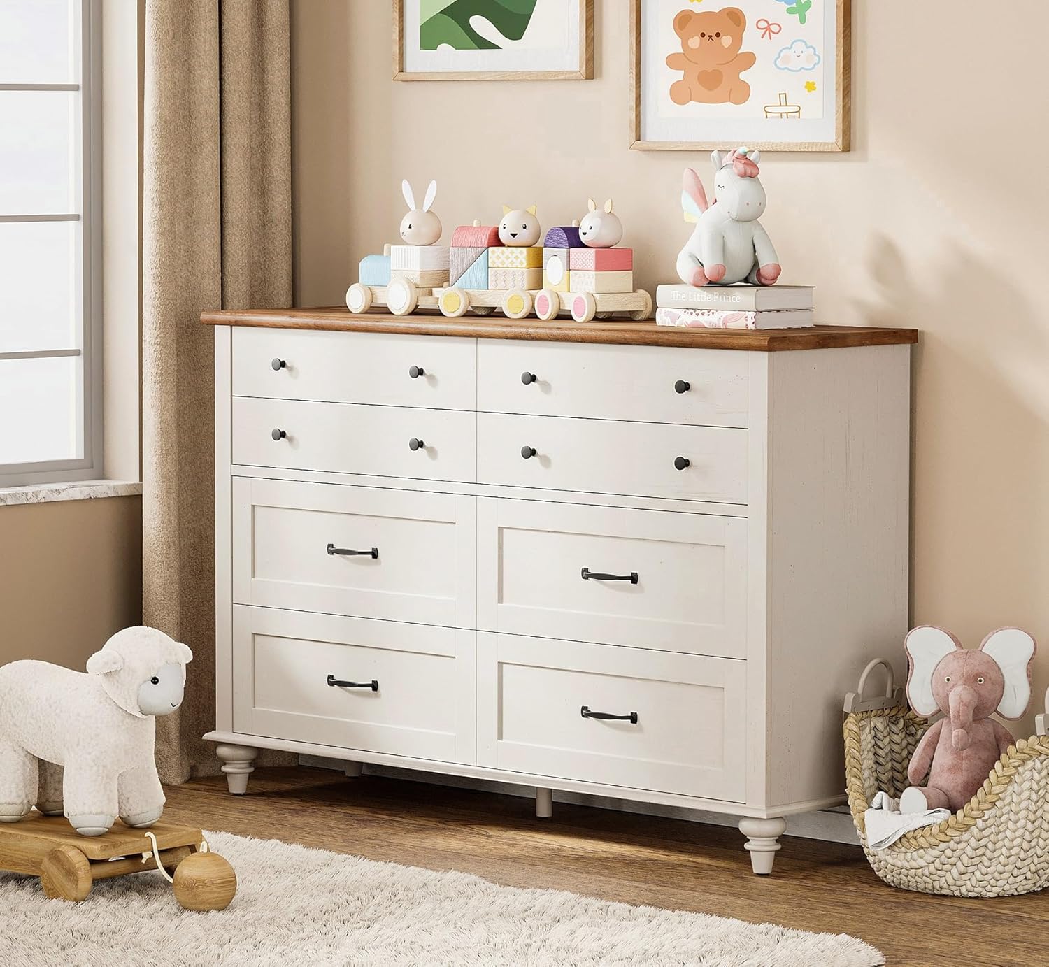 Baby Nursery Dresser - Modern Kids Dresser with 7 Drawers