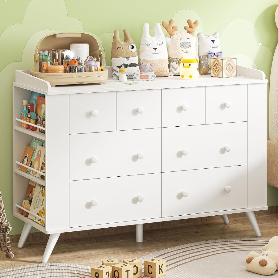 Baby Nursery Dresser - Baby Dresser, Dresser Cabinet with 8