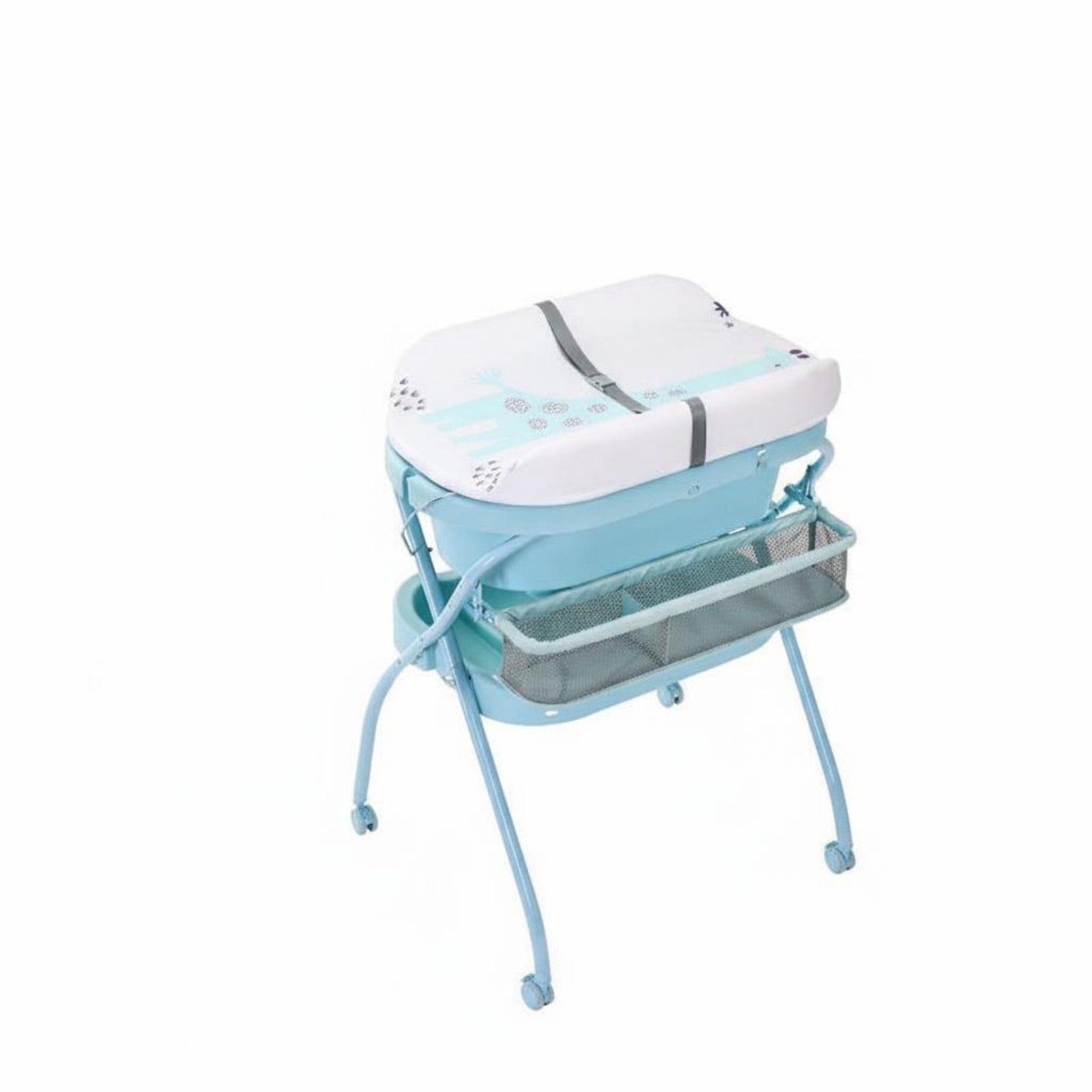 Baby Nursery Dresser - Foldable Infant Diaper Station with Bathtub
