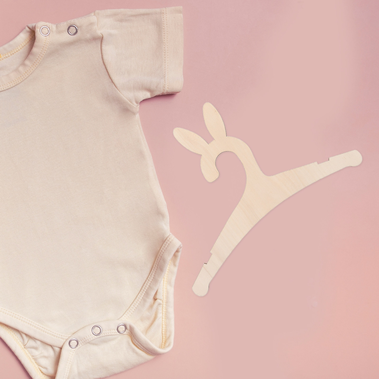 Baby Nursery Organizer - Wooden Baby Clothes Hangers 5 Pack
