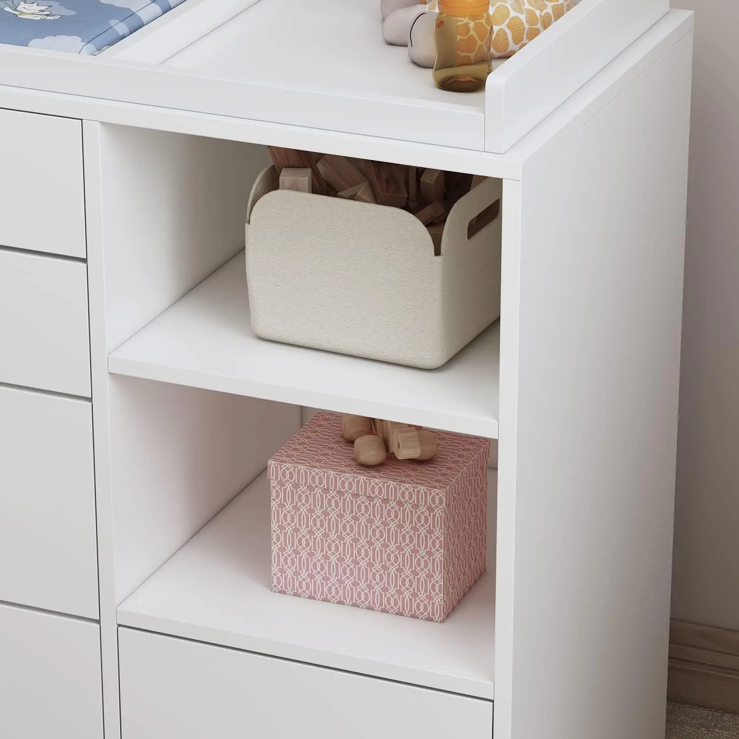 Nursery Baby Dresser, White Be - Baby Nursery Dresser 评论和价格
