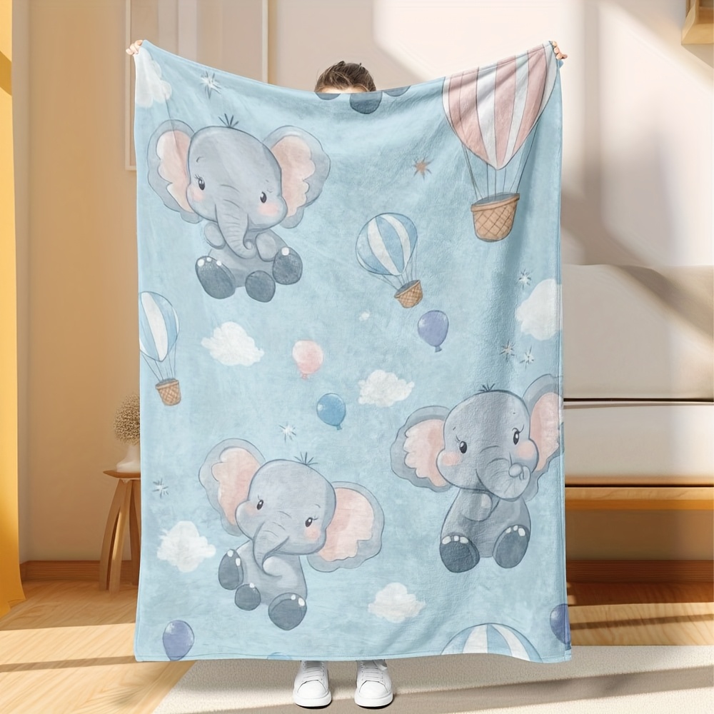 Adorable Baby Elephant Hot Air - Baby Nursery Hot Air Balloon Theme 评论和价格
