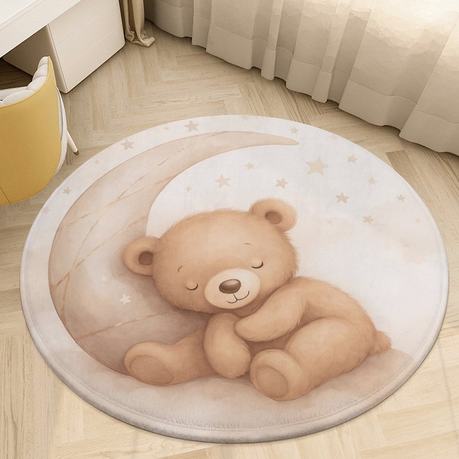 Adorable Teddy Bear Moon Plush - Baby Nursery Rug 评论和价格
