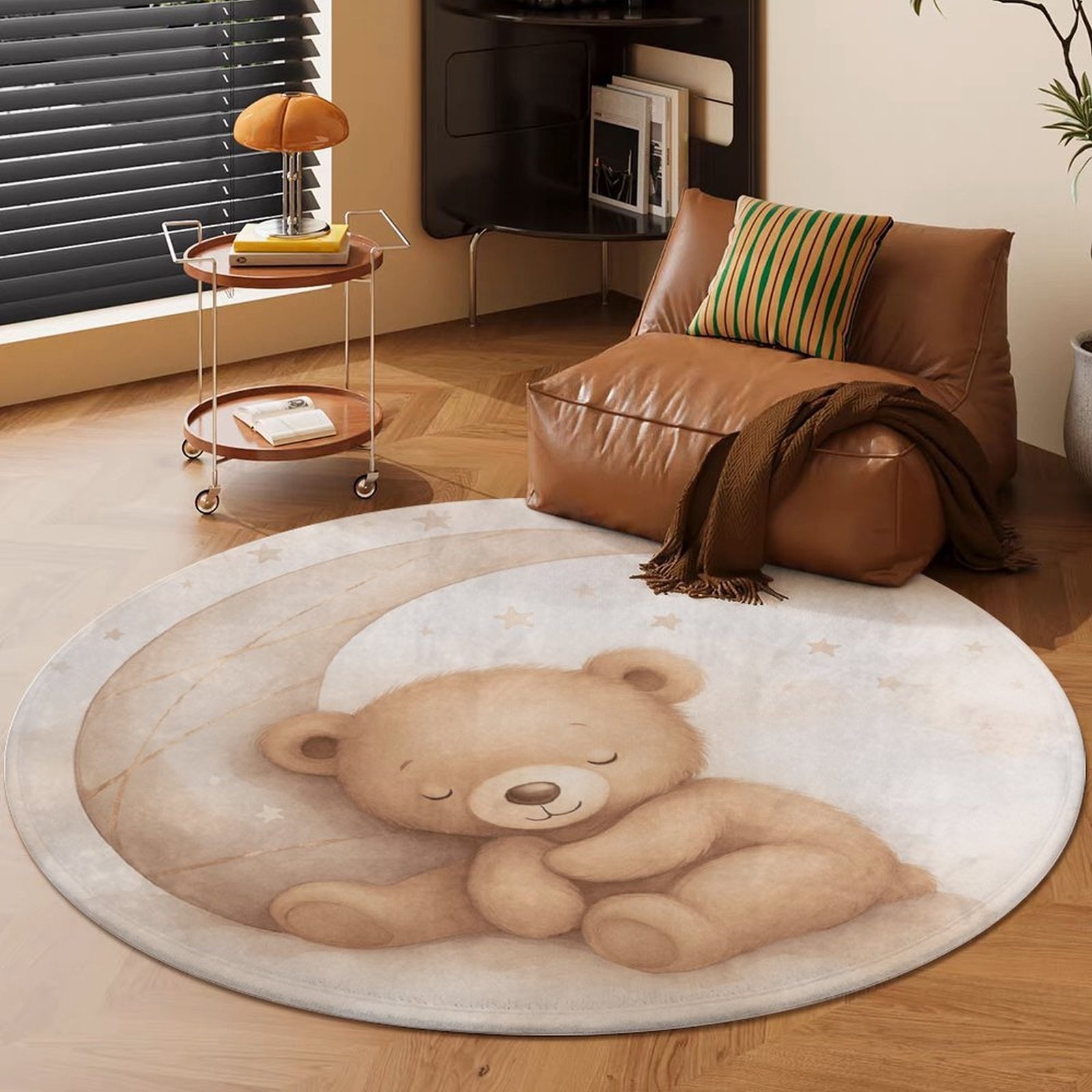 Adorable Teddy Bear Moon Plush - Baby Nursery Rug 评论和价格