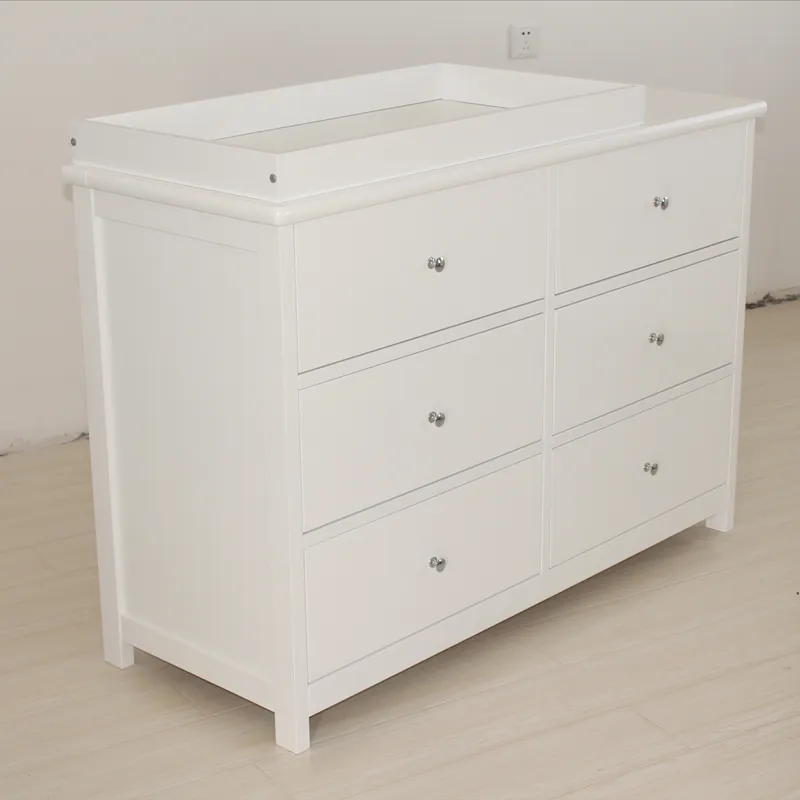 White Baby Storage Cabinet 6 D - Baby Nursery Dresser 评论和价格