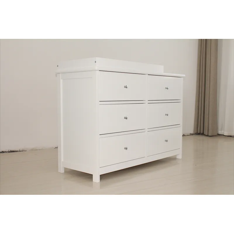 White Baby Storage Cabinet 6 D - Baby Nursery Dresser 评论和价格