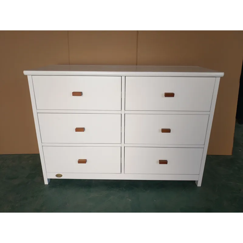 White Baby Storage Cabinet 6 D - Baby Nursery Dresser 评论和价格
