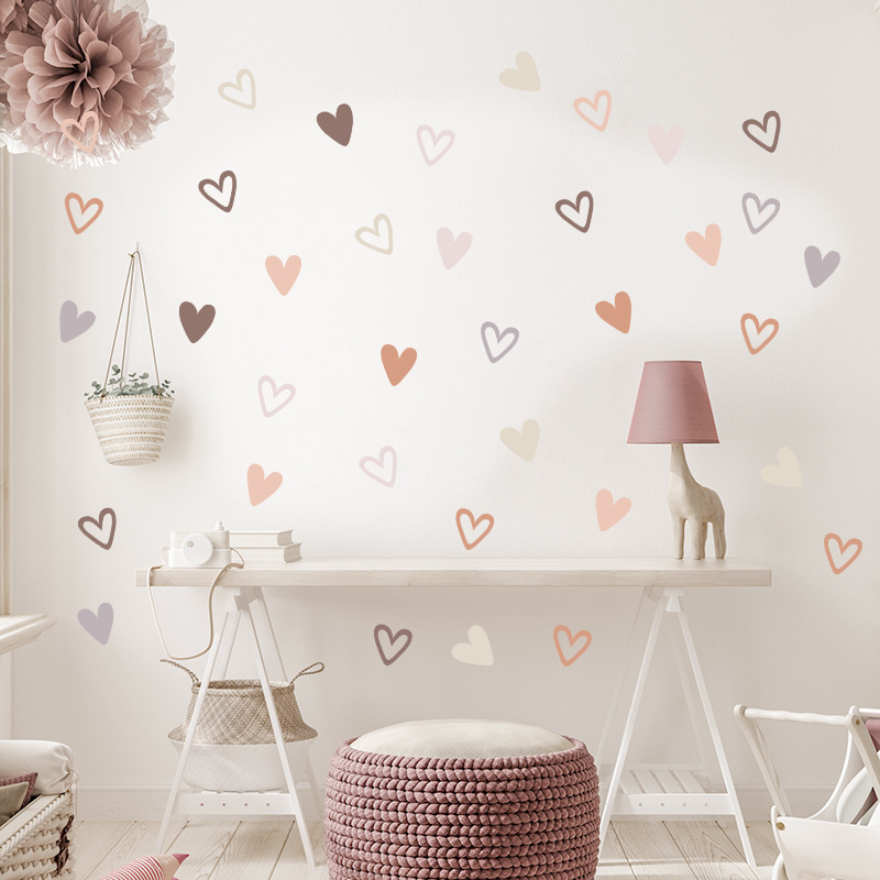 Hearts Creative Wall Sticker F - Baby Nursery Vinyl Wall Stickers 评论和价格