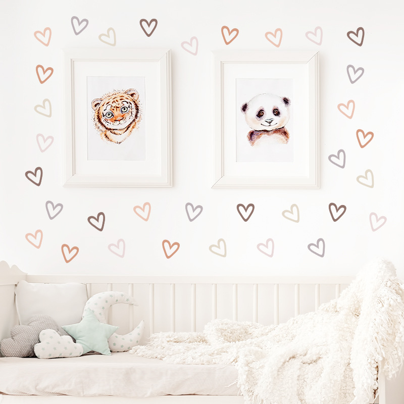Hearts Creative Wall Sticker F - Baby Nursery Vinyl Wall Stickers 评论和价格