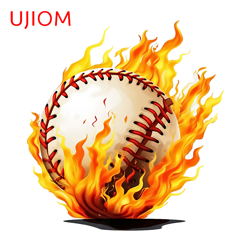 UJIOM Baseball with Flame Wall - Baby Nursery Vinyl Wall Stickers 评论和价格