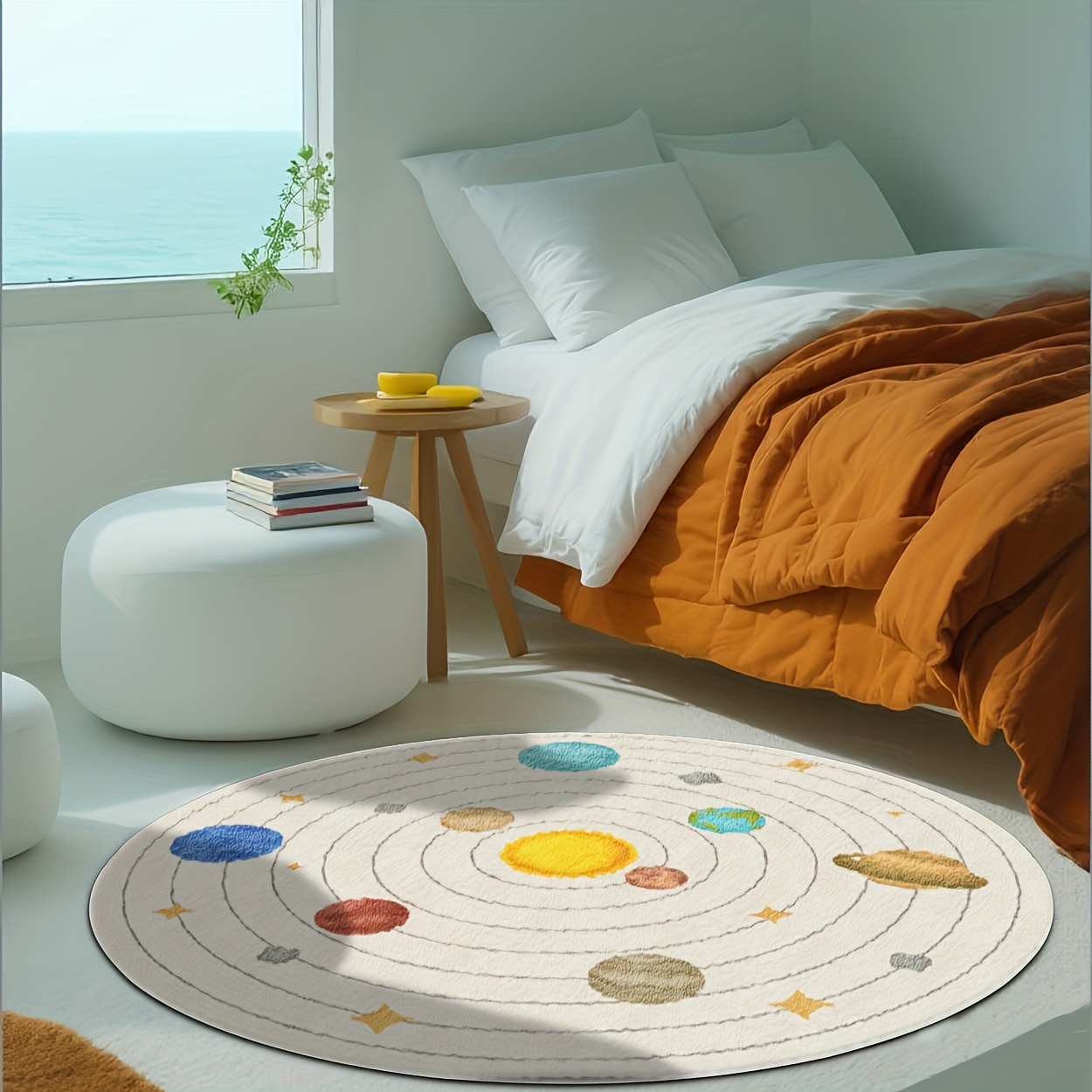 Cute Round Solar System Planet - Baby Nursery Rug 评论和价格