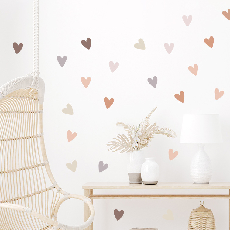 `Morandi Scattered Heart Wall  - Baby Nursery Vinyl Wall Stickers 评论和价格