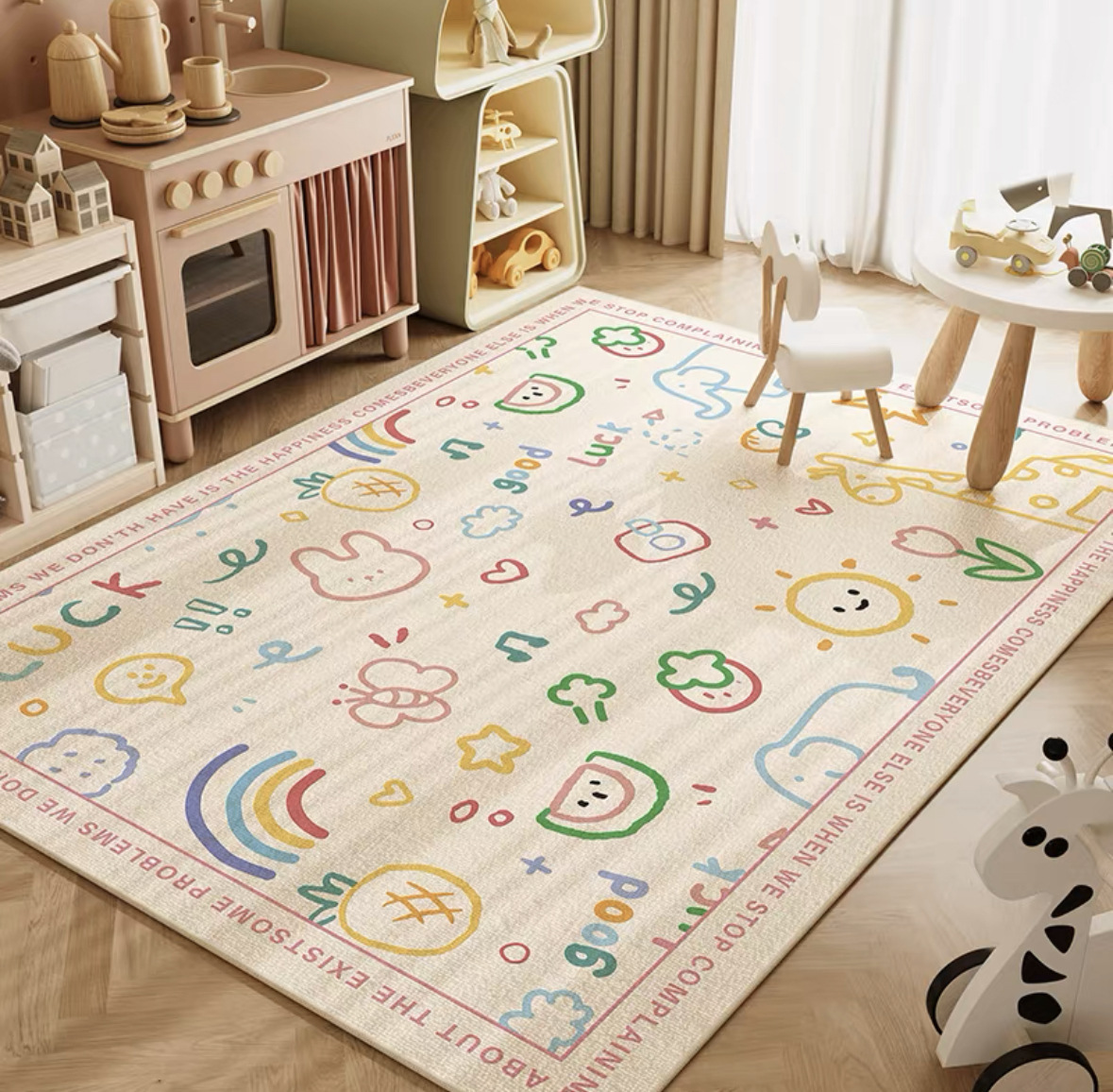 VIKAMA Neutral Cartoon Lion Ba - Baby Nursery Rug 评论和价格