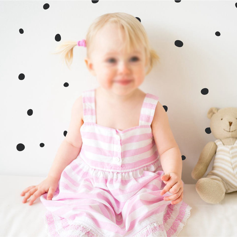 MINI Hand Drawn Polka Dots Wal - Baby Nursery Vinyl Wall Stickers 评论和价格