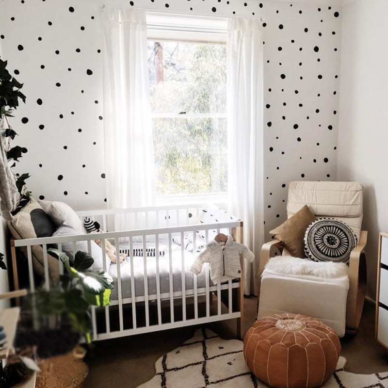 MINI Hand Drawn Polka Dots Wal - Baby Nursery Vinyl Wall Stickers 评论和价格