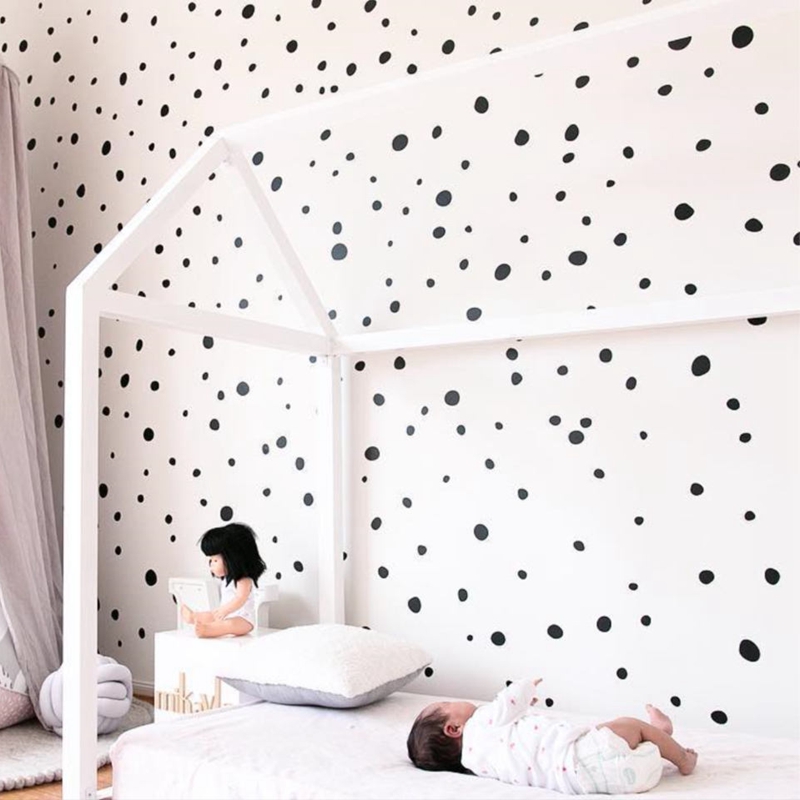 MINI Hand Drawn Polka Dots Wal - Baby Nursery Vinyl Wall Stickers 评论和价格
