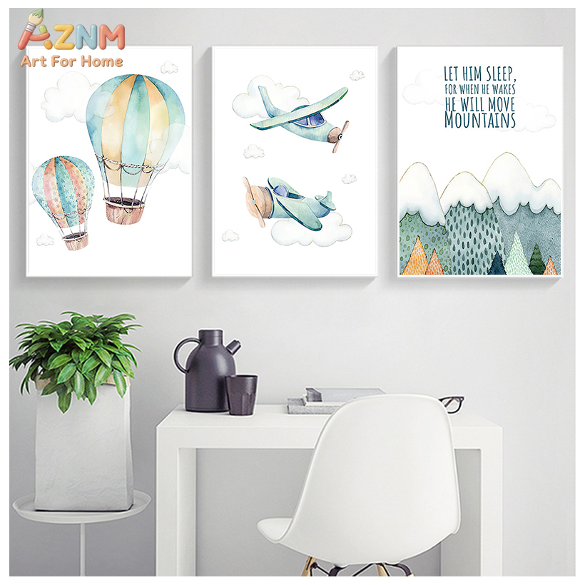 AZNM Watercolor Airplane Hot A - Baby Boy Nursery Quotes 评论和价格