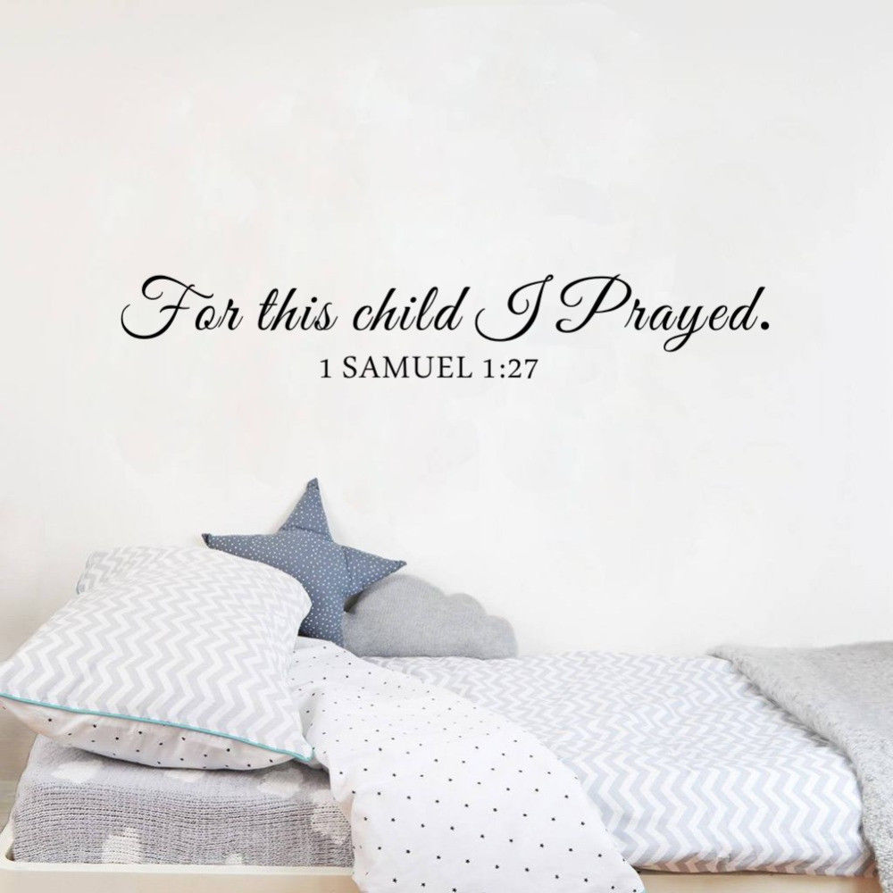 For This Child I Pray Samuel Q - Baby Nursery Vinyl Wall Stickers 评论和价格
