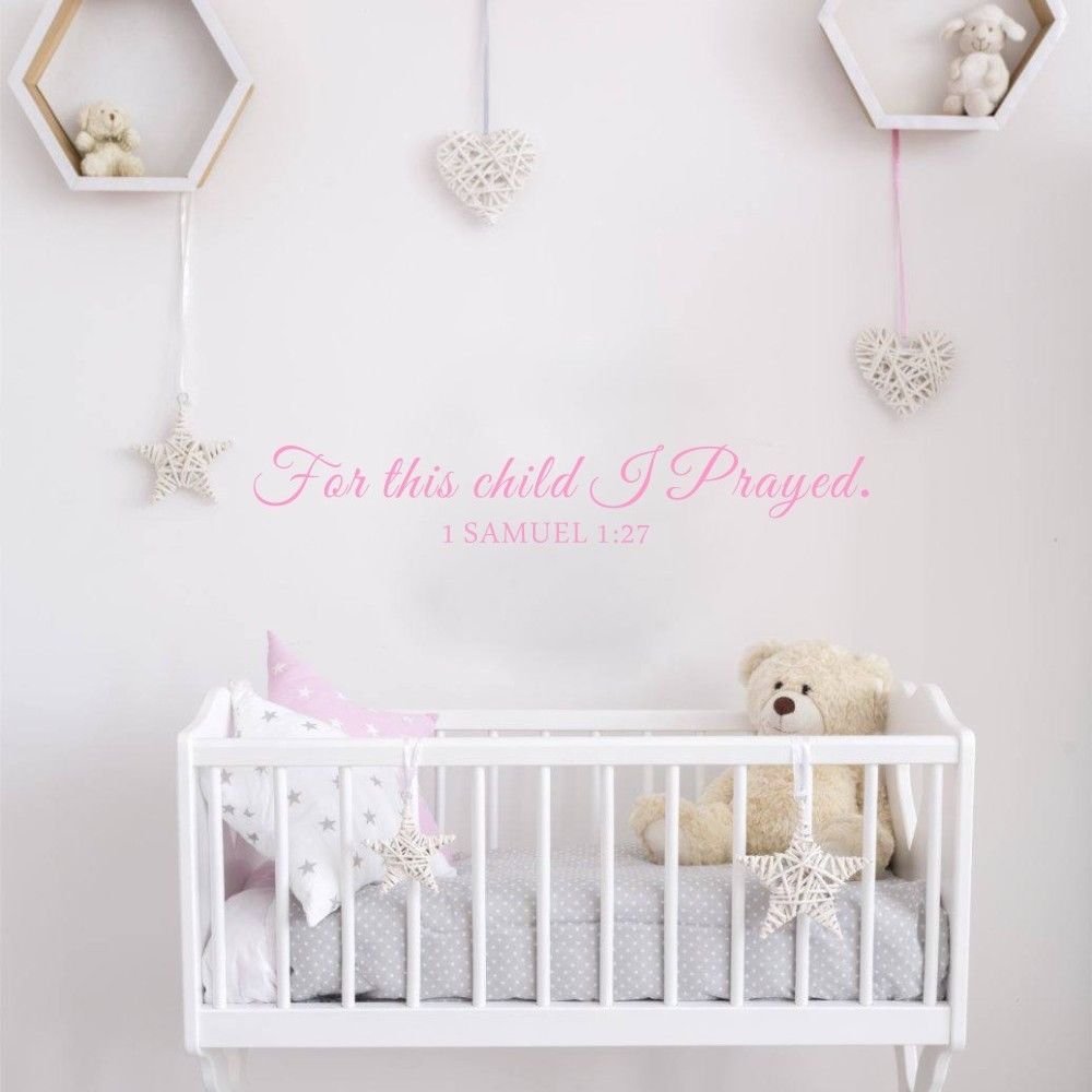 For This Child I Pray Samuel Q - Baby Nursery Vinyl Wall Stickers 评论和价格