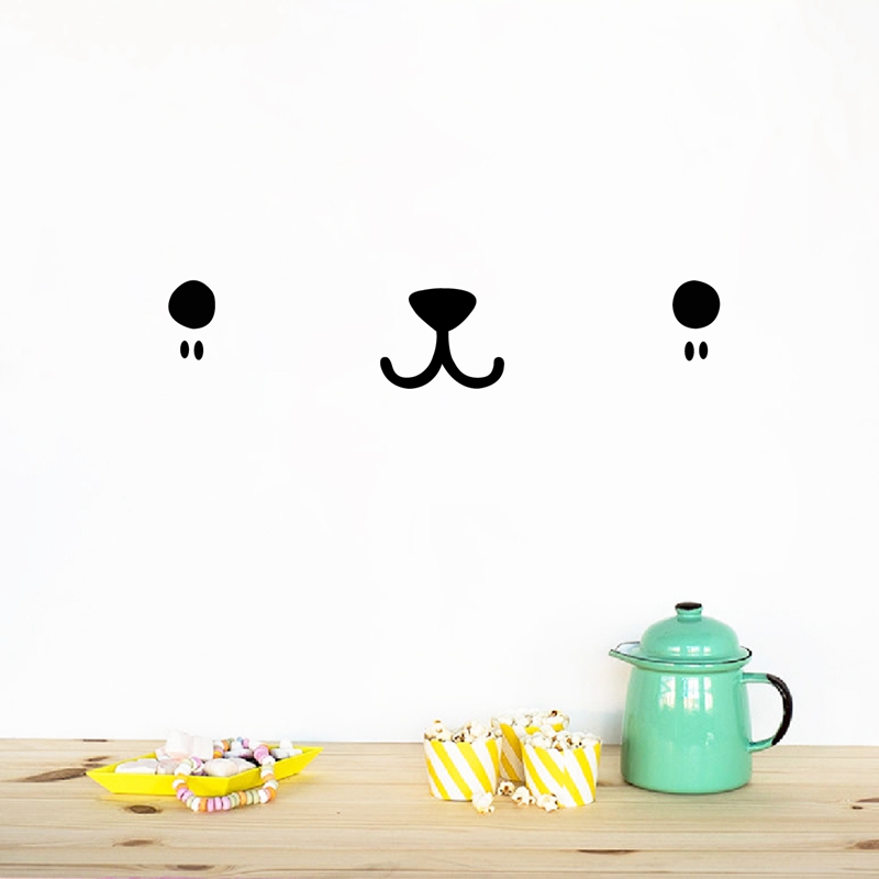 Cute Kawaii Face Wall Art Deca - Baby Nursery Vinyl Wall Stickers 评论和价格