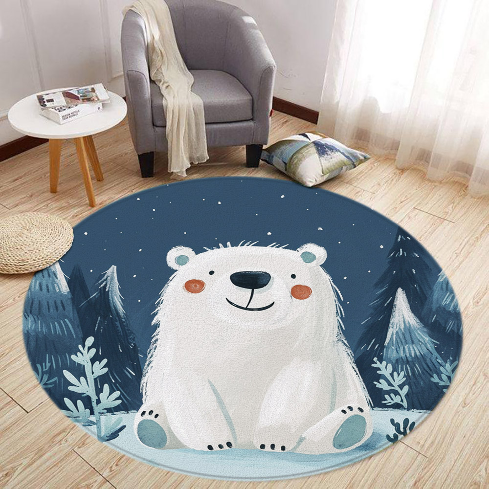 Cartoon Lion Love Bear Round R - Baby Nursery Rug 评论和价格