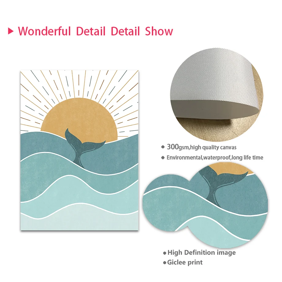 1pc frameless Fish Whale Seagu - Baby Boy Nursery Quotes 评论和价格