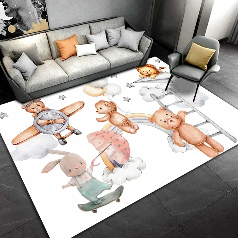 Cartoon Bear Carpet for Living - Baby Nursery Rug 评论和价格